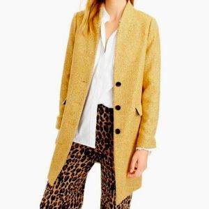 J. Crew Orange Herringbone Topcoat